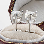 Brilliant Heart Moissanite Four Claw Stud Earrings