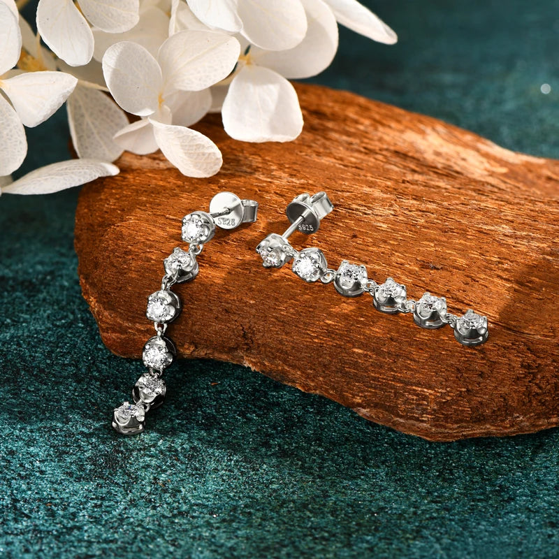 Dazzling Moissanite Dangle Stud Earrings for Women