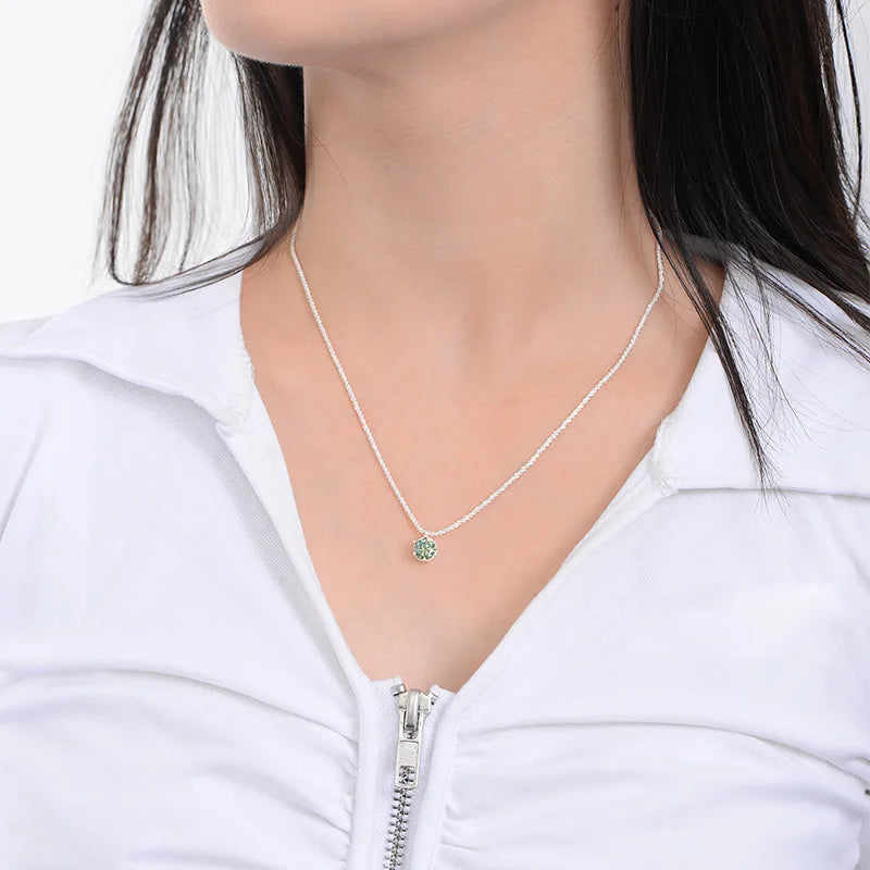 1ct Colorful Moissanite Solitaire Pendant Necklace