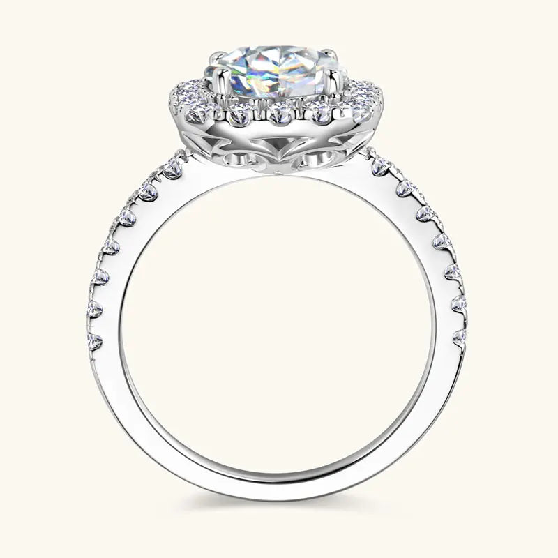Square Halo Moissanite Engagement Ring