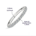Moissanite Half Eternity Ring in Sterling Silver