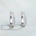 D-Shape Moissanite Huggie Hoop Earrings