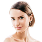 Hoop Earrings with Five Round Prong-Set Stones