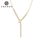 Y-shaped Lariat Necklace with Crystal Line