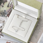 Y-Shape Drop Necklace with Round Clear Stones