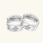 Moissanite Clover Wide Hoop Earrings