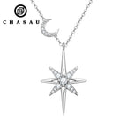 Dainty Celestial Star Moon Cz Pendant Necklace