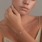 Bezel Set Moissanite Flower Pendant Bracelet