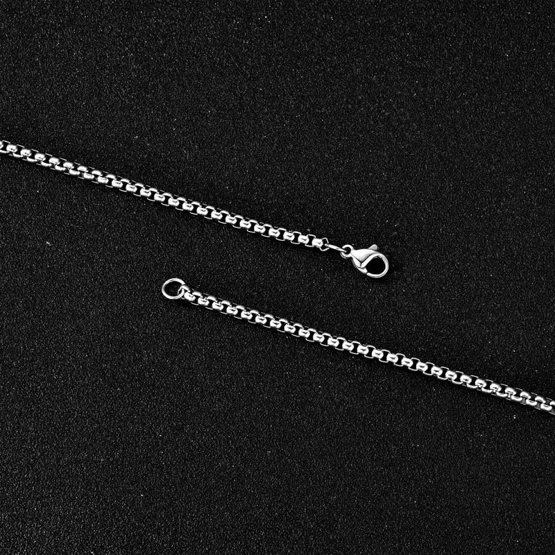 Men's Modern Silver Cross Rolo Chain Necklace