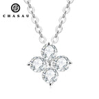 Claw Set Moissanite Clover Pendant Necklace