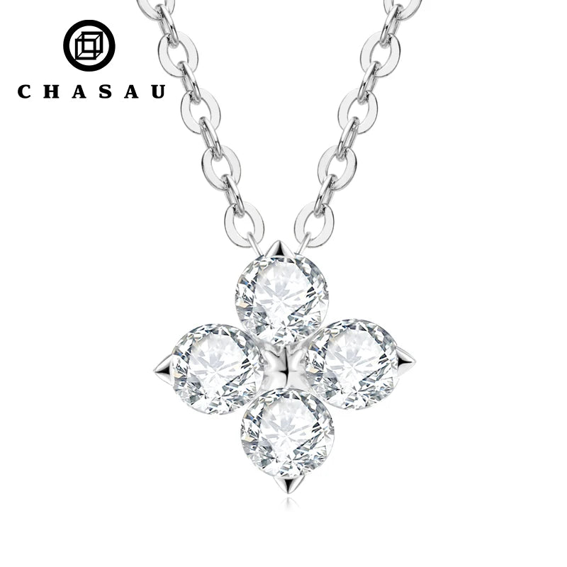 Four Leaf Clover Moissanite Pendant Necklace