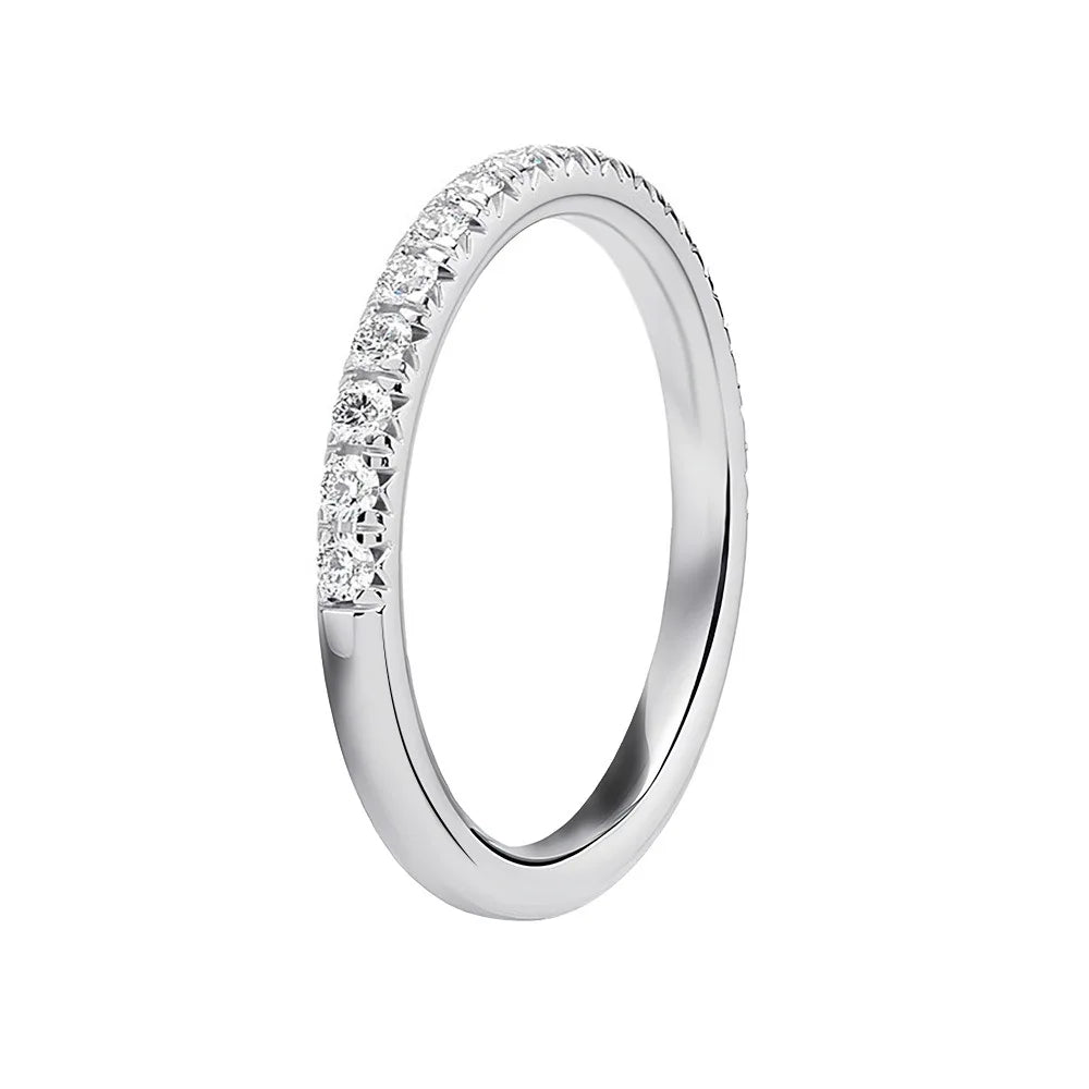 Moissanite Half Eternity Ring in Sterling Silver