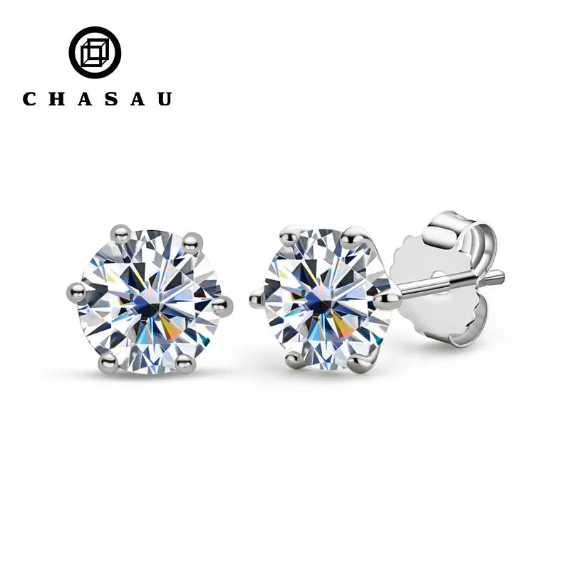Classic Solitaire Moissanite Stud Earrings