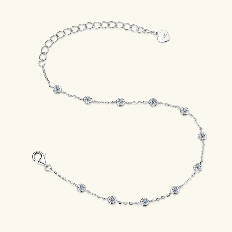 Dainty Bezel Set Gemstone Chain Adjustable Bracelet