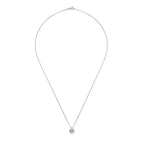 Moissanite Square Halo Pendant Necklace