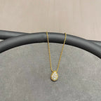 Gold Plated Teardrop Cubic Zirconia Rope Chain Necklace