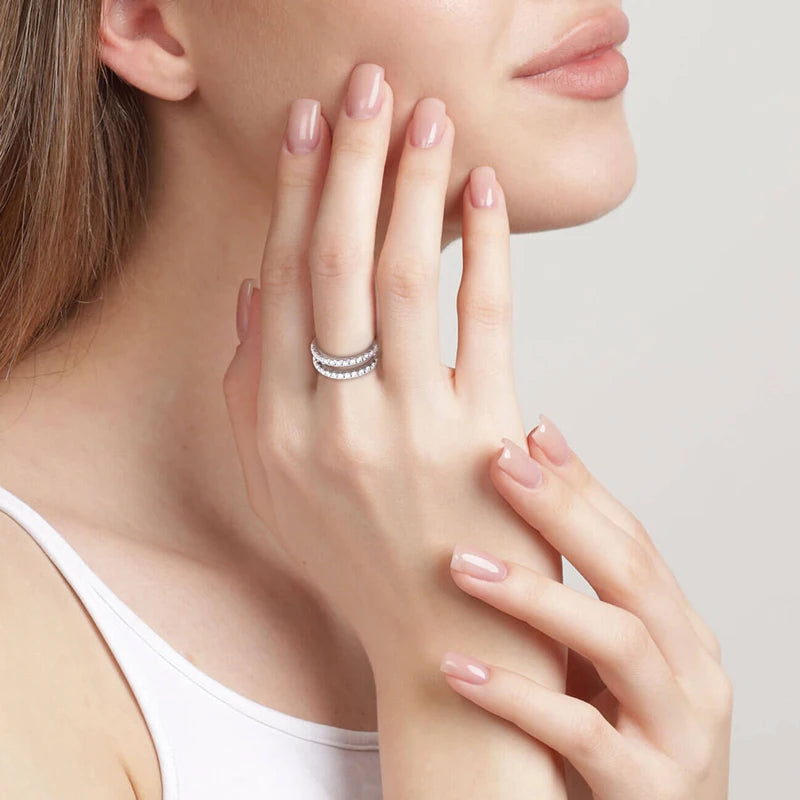 Double Row Moissanite Ring Enhancer