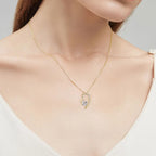 Asymmetric Open Heart Moissanite Sterling Silver Necklace