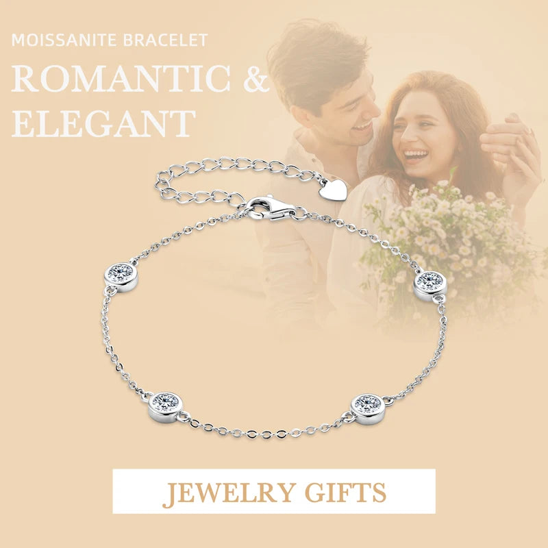 Dainty Bezel Set Stone Adjustable Chain Bracelet