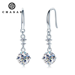 1.0ct Moissanite Dangle Hook Earrings