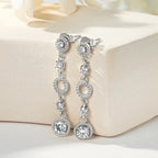 Moissanite Tassel Chain Drop Earrings