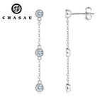 Moissanite Tassel Chain Dangle Earrings