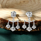 Convertible Moissanite & Cubic Zirconia Dangle Stud Earrings
