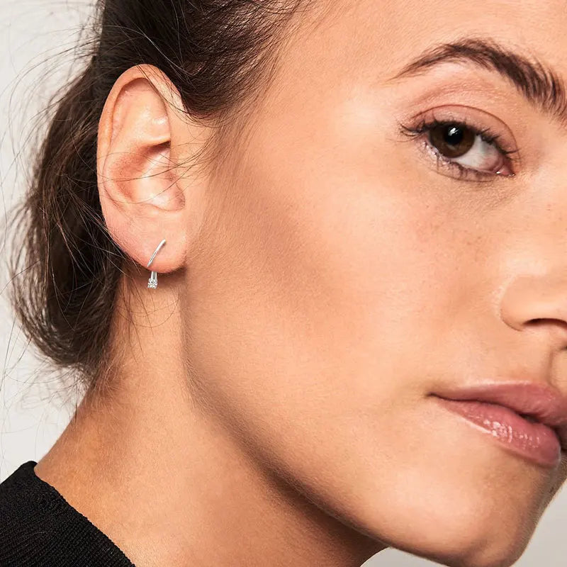 Moissanite Curved Bar Stud Earrings