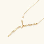 Y-shaped Lariat Necklace with Crystal Line