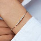 Graduated Moissanite Paperclip Chain Bracelet