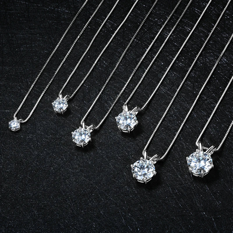Round Solitaire Moissanite Pendant Necklace