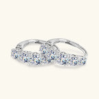 Hoop Earrings with Five Round Prong-Set Stones