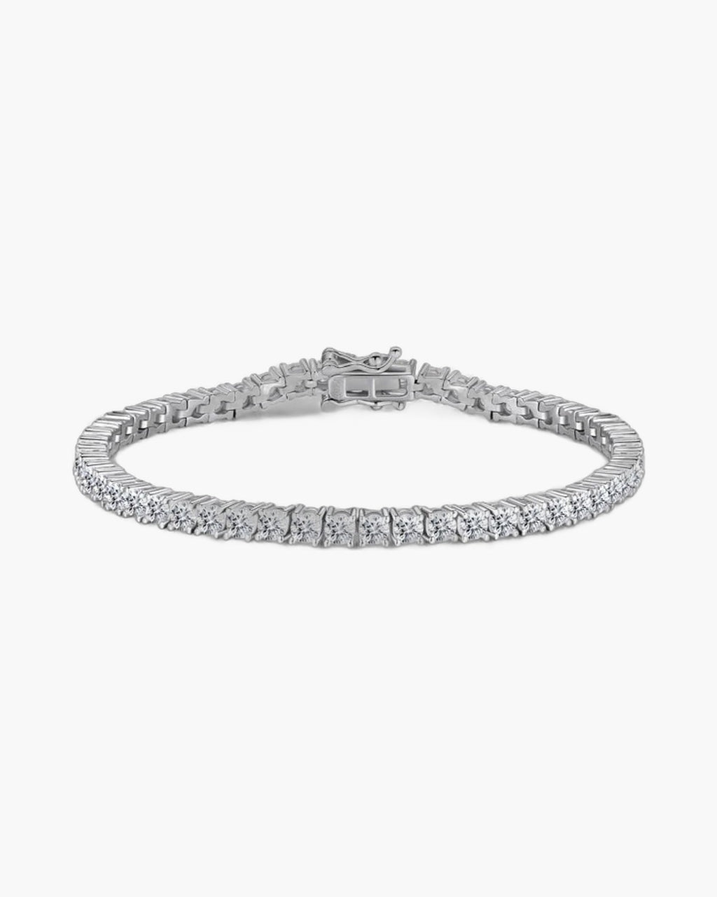 Women's silver 925 tennis bracelet with sparkling cubic zirconia stones and secure box clasp