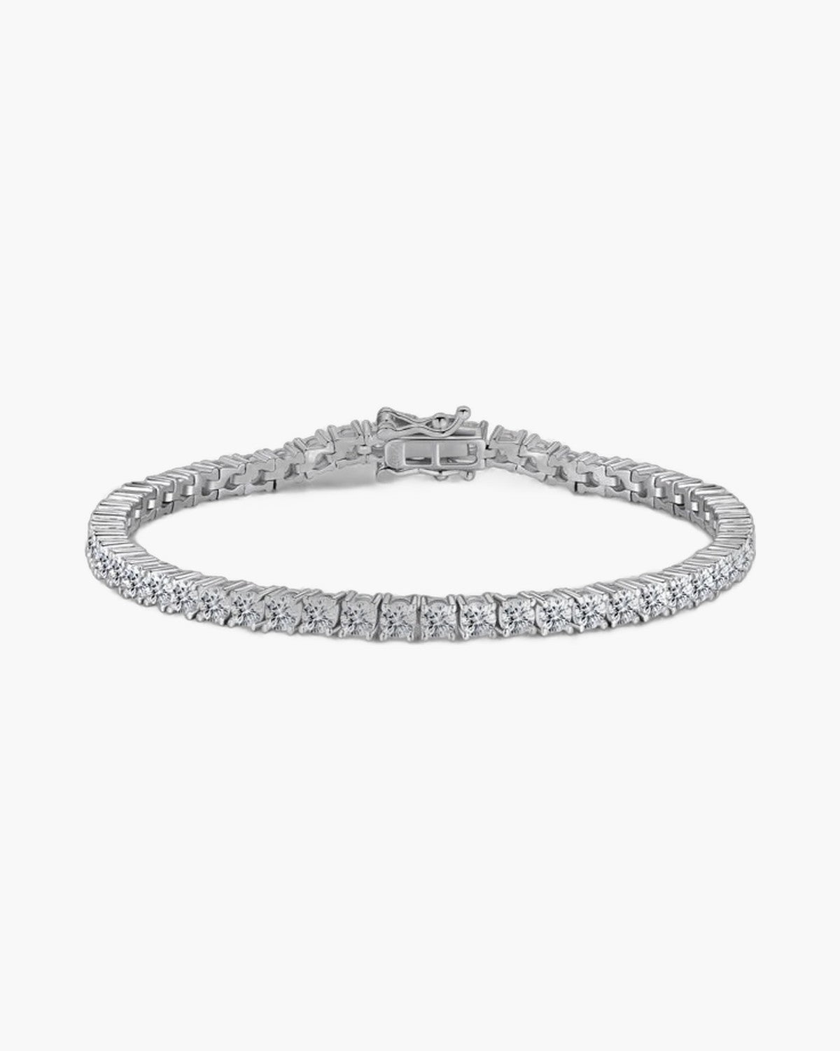 Women's silver 925 tennis bracelet with sparkling cubic zirconia stones and secure box clasp