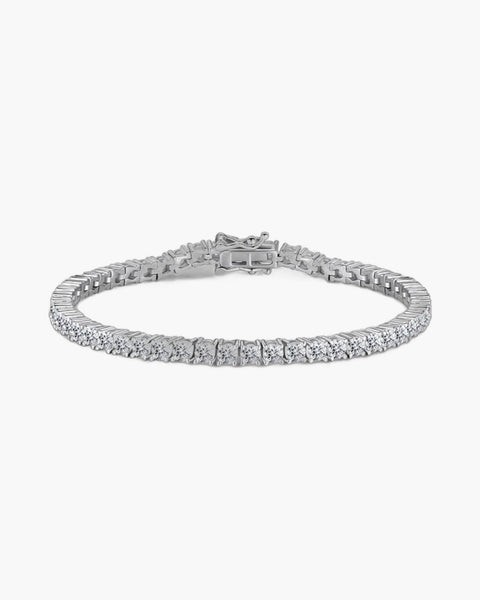 Women's silver 925 tennis bracelet with sparkling cubic zirconia stones and secure box clasp