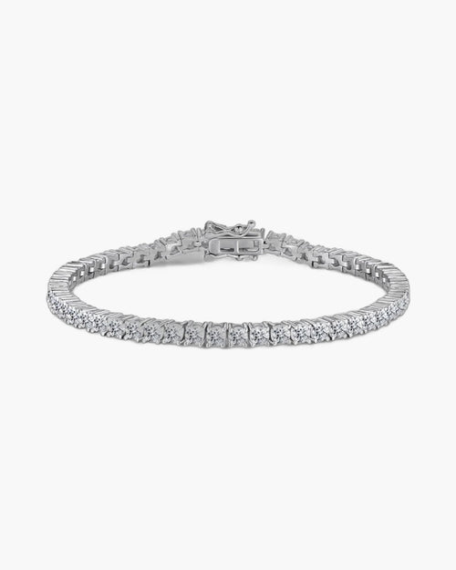 Women's silver 925 tennis bracelet with sparkling cubic zirconia stones and secure box clasp