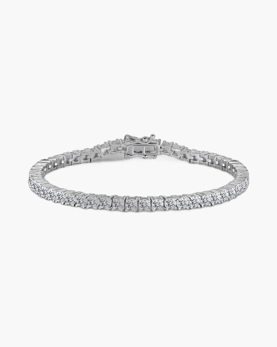 Women's silver 925 tennis bracelet with sparkling cubic zirconia stones and secure box clasp