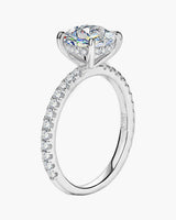 Round Moissanite Hidden Halo Pavé Ring