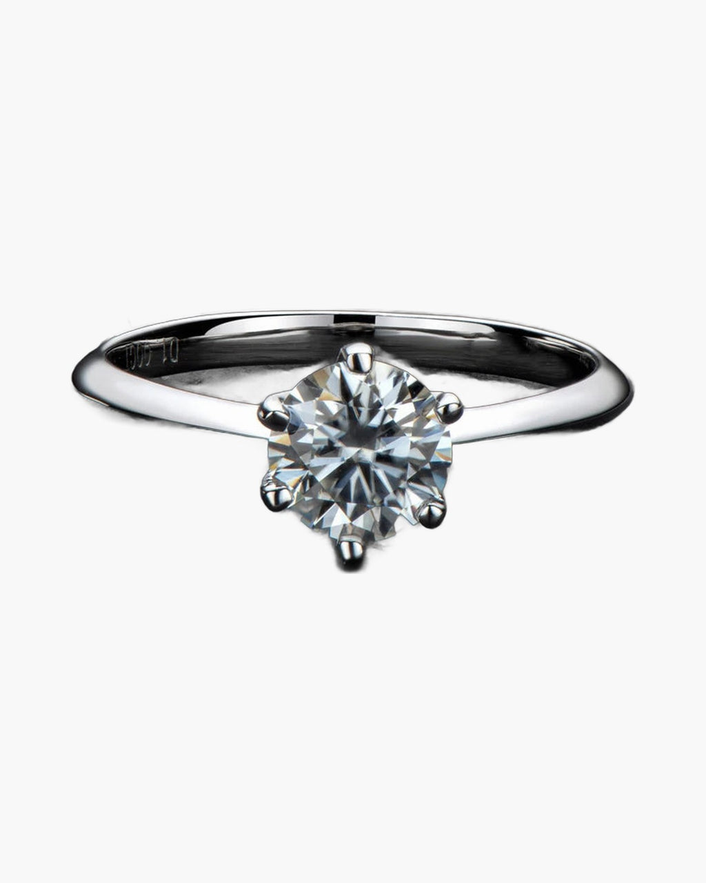 Elegant women's silver 925 solitaire ring with a brilliant round cut diamond setting