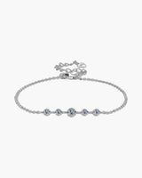 Five Stone Moissanite Bracelet in Sterling Silver