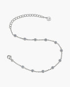 Delicate women's silver 925 bracelet with bezel-set cubic zirconia stones and lobster clasp