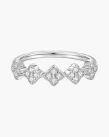 Moissanite Clover Cluster Stackable Ring