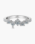 Women's elegant silver 925 ring with sparkling round cut cubic zirconia stones