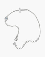 Bezel Set Moissanite Cross Bracelet