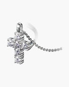 Sparkling silver 925 cross pendant with brilliant cubic zirconia stones on a delicate chain