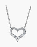 Sparkling silver 925 women's necklace with a heart-shaped pendant encrusted with clear stones