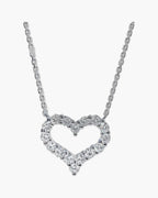 Sparkling silver 925 women's necklace with a heart-shaped pendant encrusted with clear stones