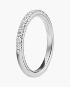 Women's elegant silver 925 ring with half-eternity pave set cubic zirconia stones