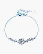 Elegant women's silver 925 bracelet with sparkling round and baguette cut cubic zirconia stones