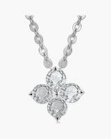 Claw Set Moissanite Clover Pendant Necklace